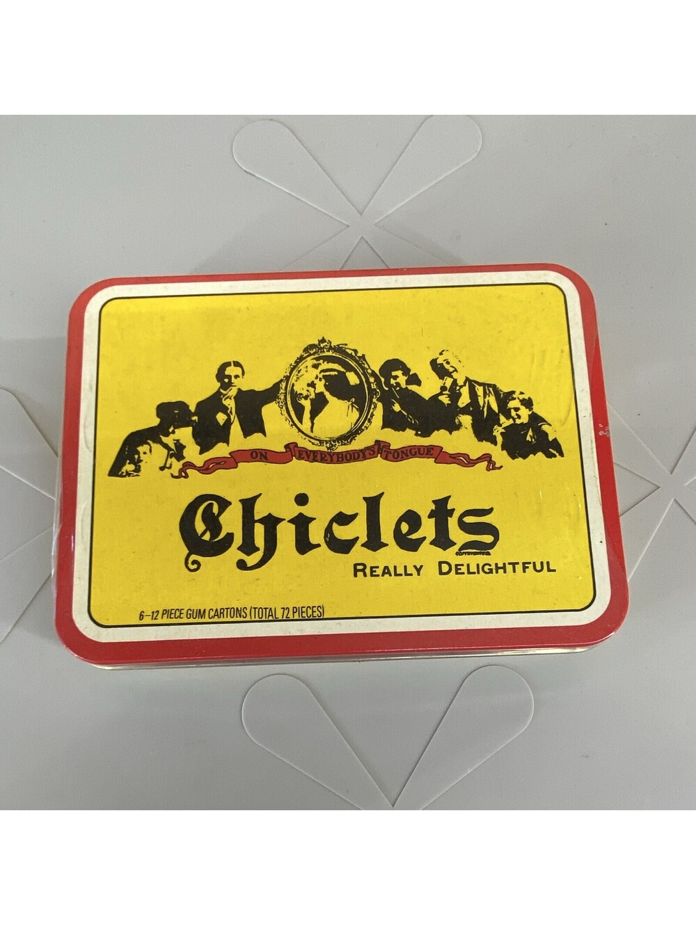 Vintage Chiclets Chewing Gum Tin Box "Really Delightful" Sealed 72 Pcs 1994